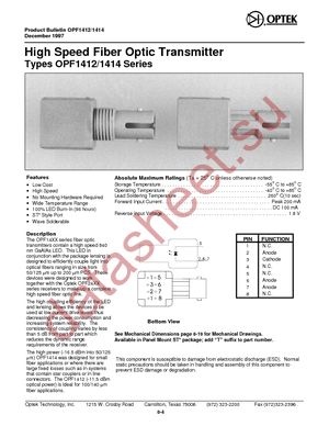 OPF672-1 datasheet  